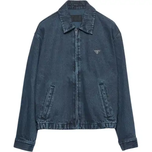 PRADA Denim Jackets Men's Obsidian Lapel Moderate Other