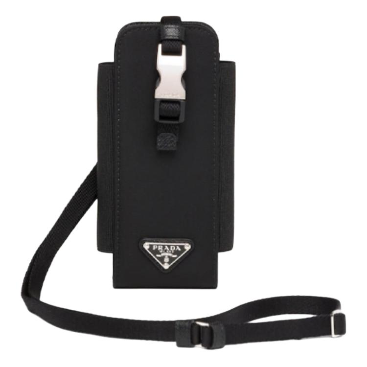 Женская сумка для телефона Prada Re-Nylon (черная)