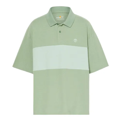 Timberland Polo Shirts Men's Green Polo Collar Moderate Straight Fit
