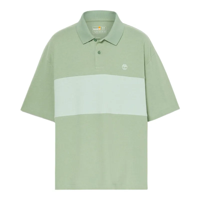 Timberland Polo Shirts Men's Green Polo Collar Moderate Straight Fit