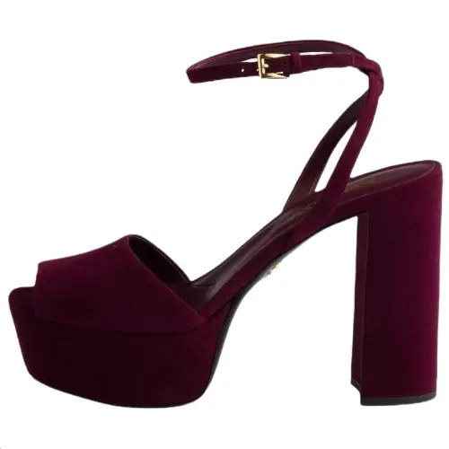 PRADA One Strap Sandals 11.5cm Women's Burgundy Red
