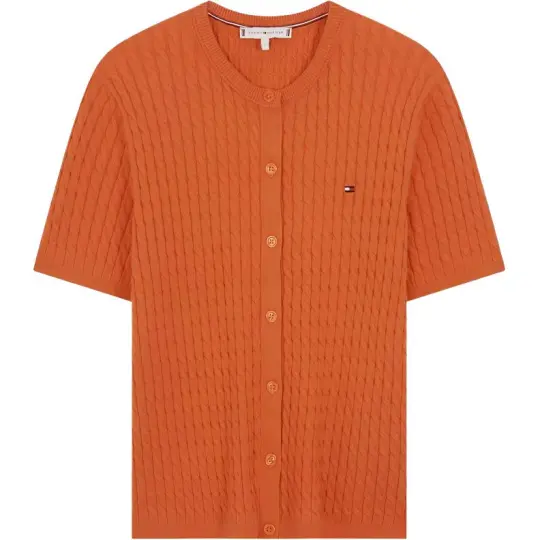 Tommy Hilfiger cable-knit short-sleeve cardigan