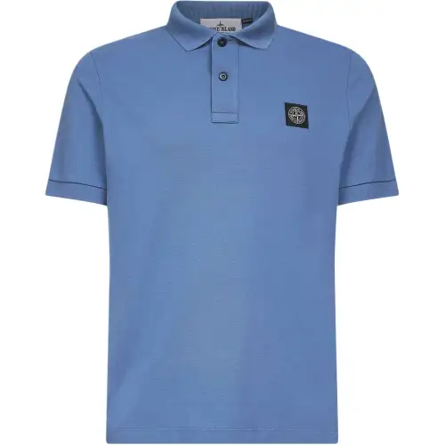 STONE ISLAND Logo Patch Short Sleeved Polo Shirt