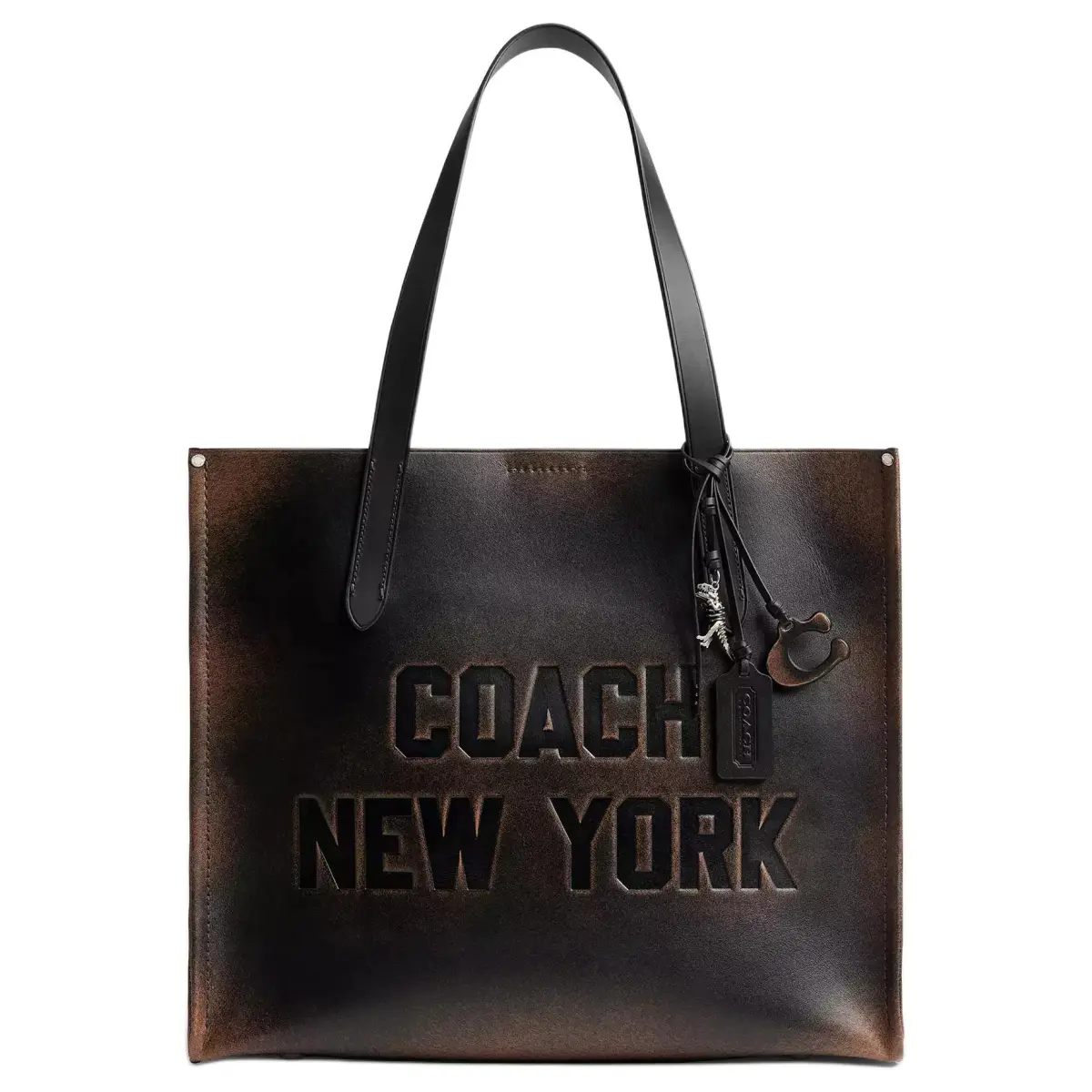 COACH Relay Cow Leather Tote Bag, Shopping Bag, Handbag, Shoulder Bag Large Men's Brown