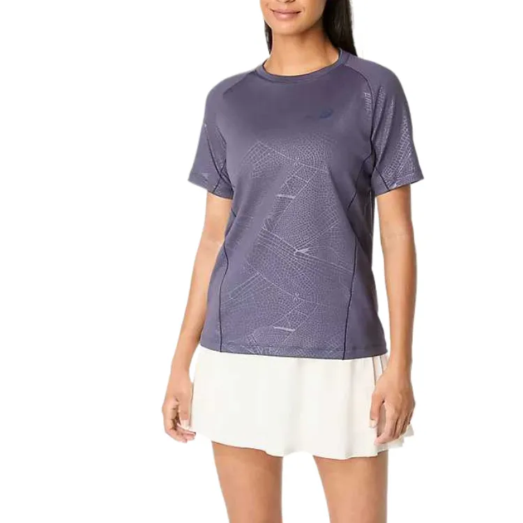 ASICS Tennis Tops Women's Purple Crew Neck Moderate