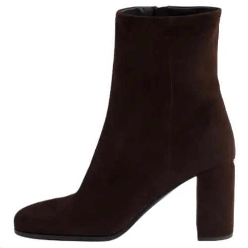 PRADA Ankle Boots 8.5cm Women's Dark Brown