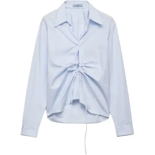 Prada Long-Sleeved Ruched Shirt
