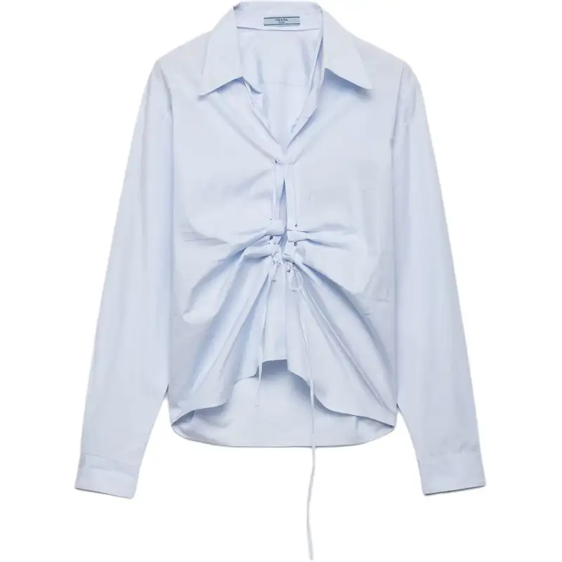 Prada Long-Sleeved Ruched Shirt