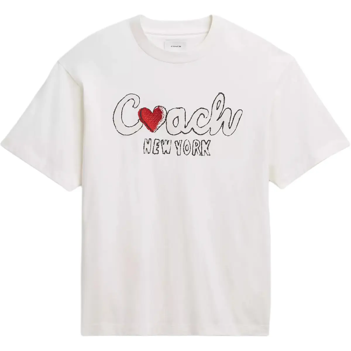 COACH T-Shirts Men's White Crew Neck Moderate
