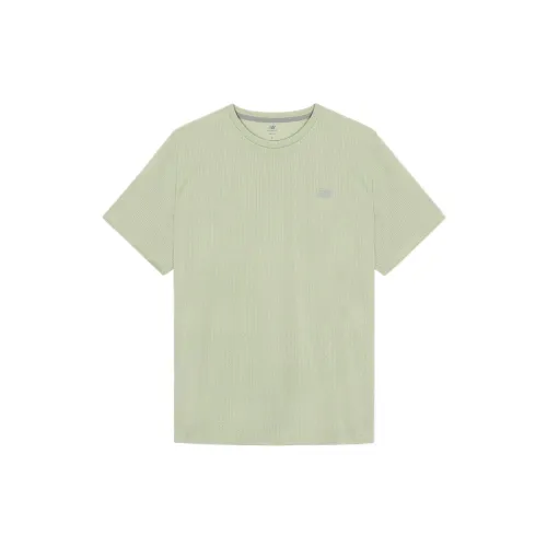 New Balance T Shirts Men's Light Khaki Crew Neck Moderate