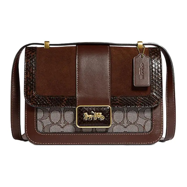 COACH Alie Fabric With Leather Crossbody Bags Regular Women's Brown
