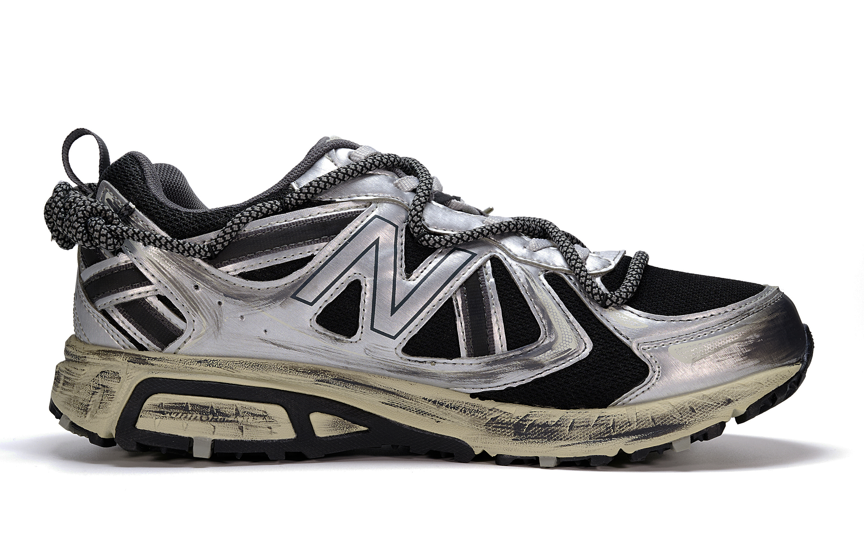 New Balance NB 410 V5 Synthetic Leather, Mesh Abrasion Resistant Breathable Low top Running Shoes Unisex Silver