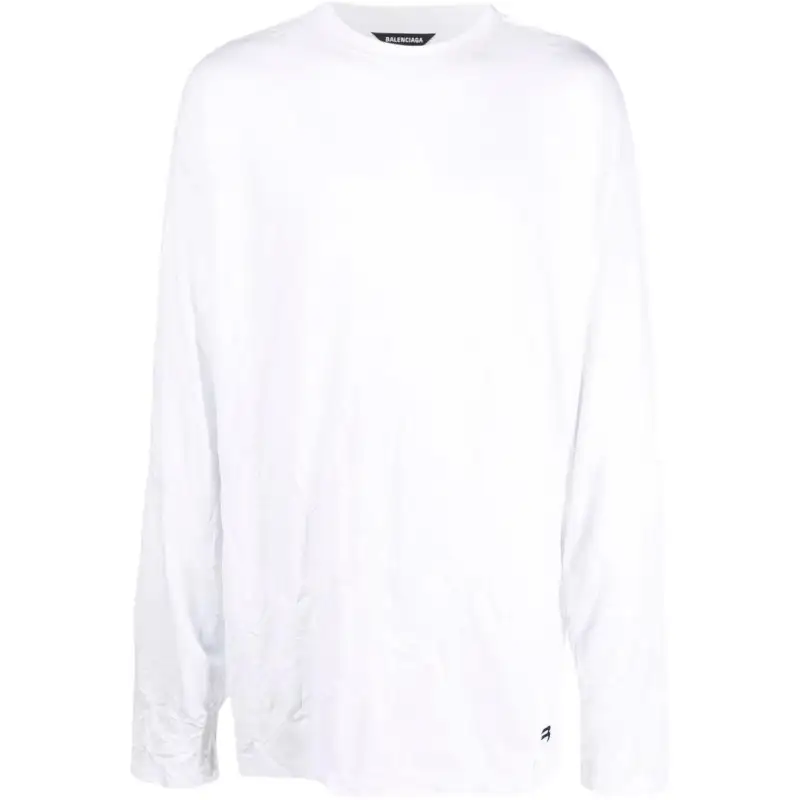 Balenciaga T Shirts Men's White Crew Neck Moderate Straight Fit