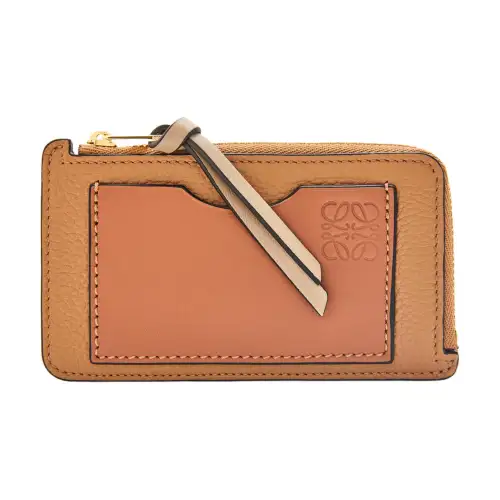 LOEWE Soft Grain Calfskin Card Holder Women's Toffee/Tan