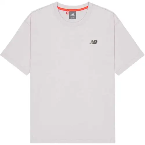 New Balance T Shirts Men's Light Gray Crew Neck Moderate Straight Fit