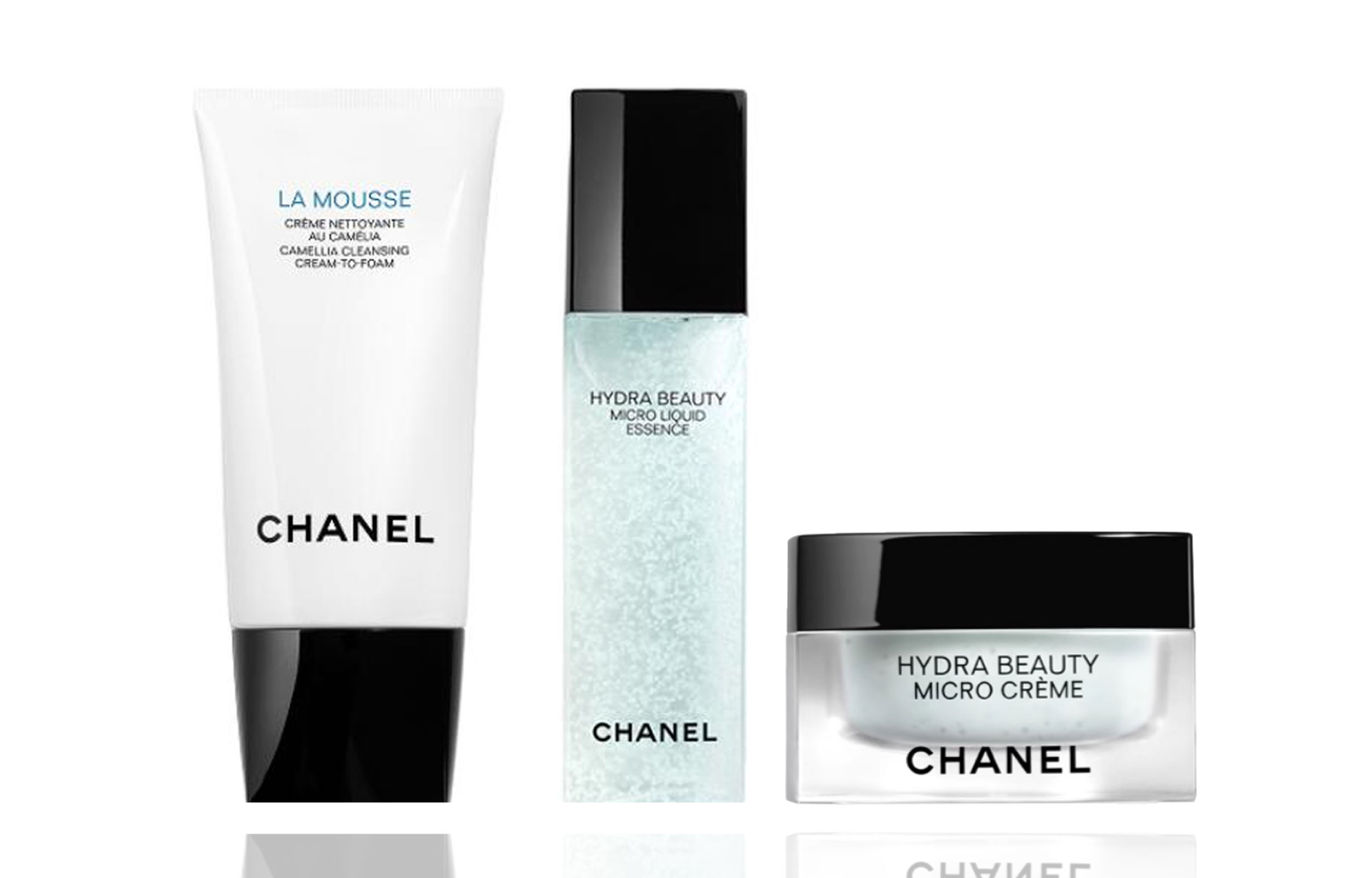 CHANEL Chanel, mountain tea, popular set, cleansing milk, brightening moisturizing cosmetic cream for skin care, 3 piece set