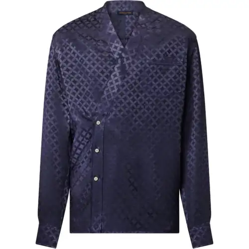 LOUIS VUITTON Graphic Jacquard Long Sleeved Kimono Shirt