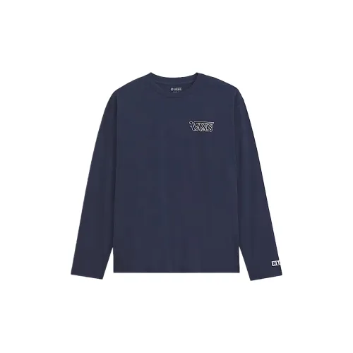 Vans T Shirts Men's Marine Blue Crew Neck Moderate Straight Fit