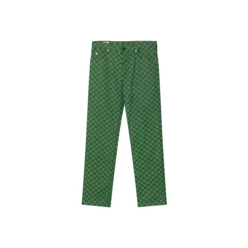GUCCI Casual Pants Men's Green Moderate Straight Fit Pants