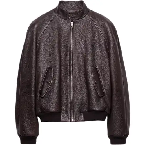 Prada leather bomber jacket
