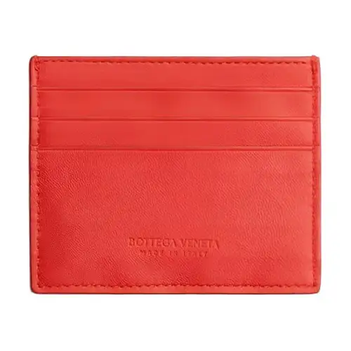 Bottega Veneta Cow Leather Card Holder Men's Red
