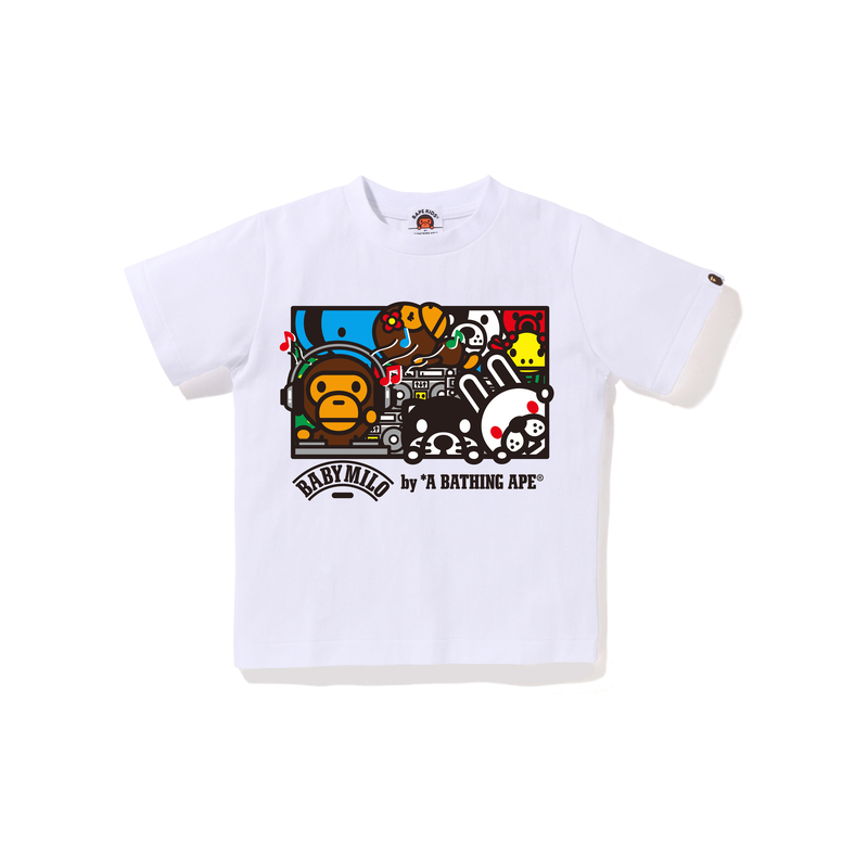 Детская футболка A BATHING APE (белая с рисунком)