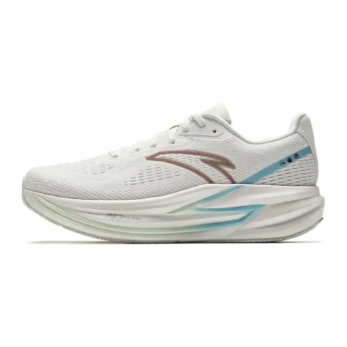 Anta Cushioning Breathable Low top Casual Running Shoes Women's Papyrus White, Simple Blue