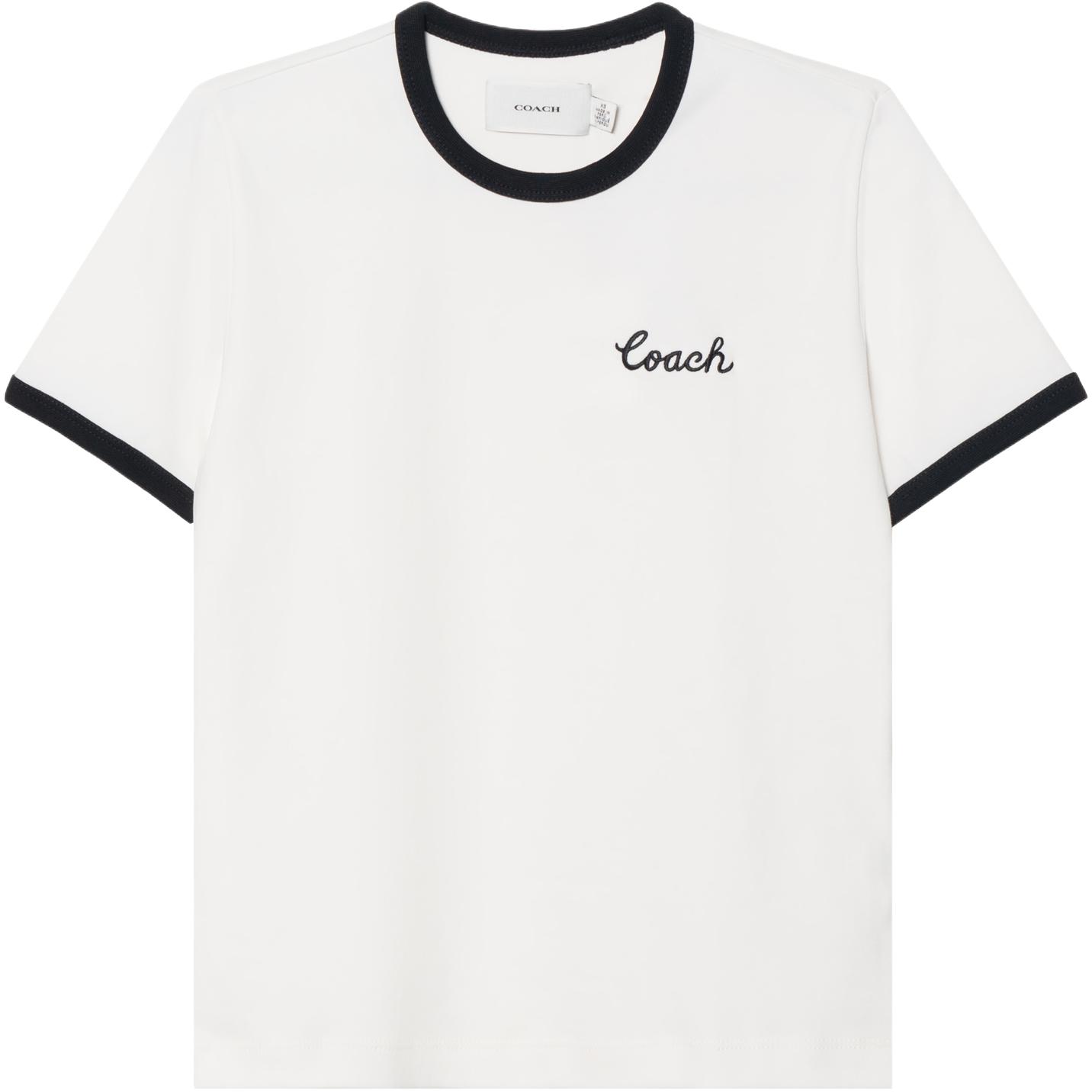 Женская футболка COACH SS24 Logo (белая)