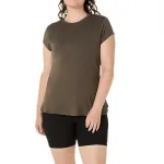 ASICS T Shirts Women's Brown Crew Neck Moderate