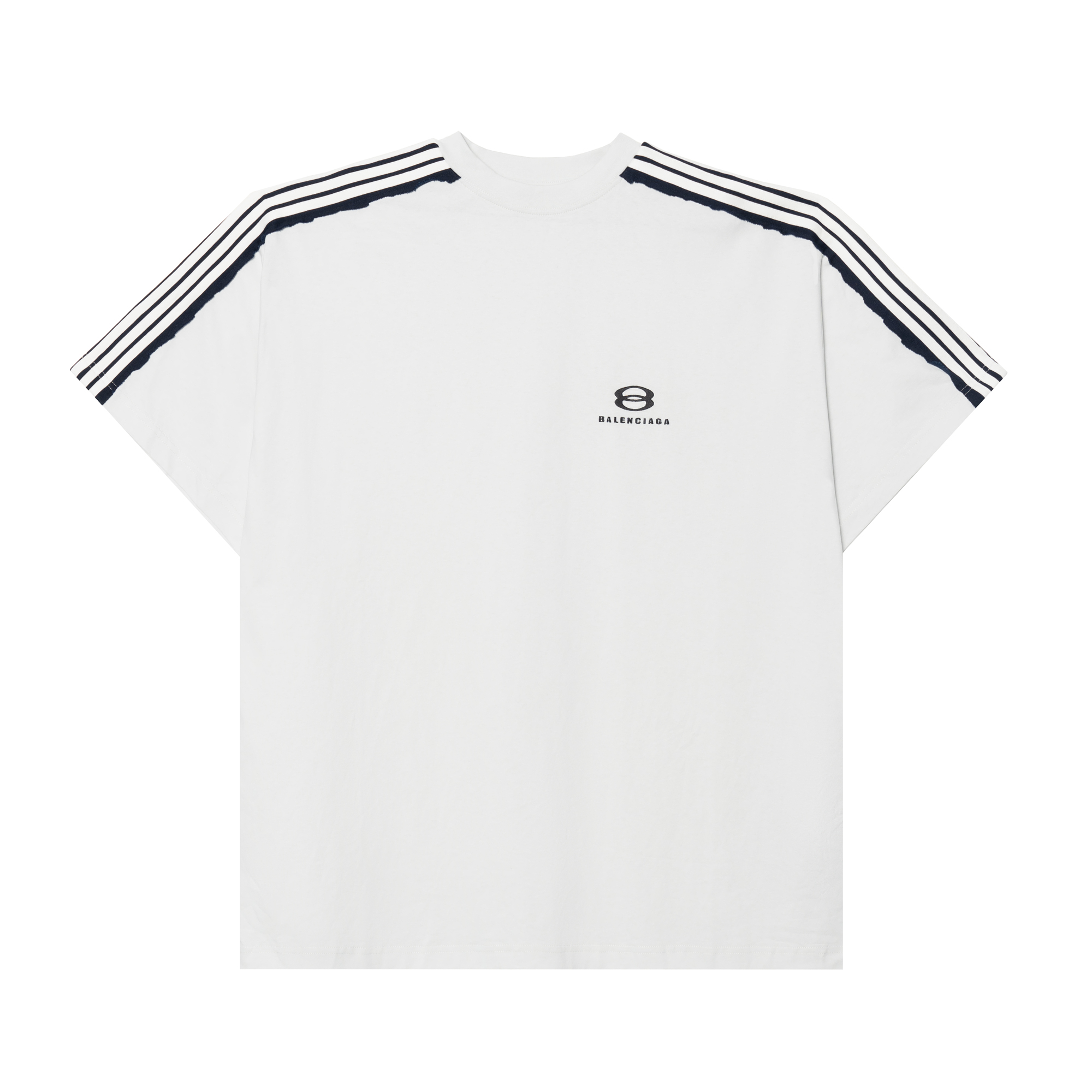 Мужские футболки Balenciaga Striped T-Shirt (белые)