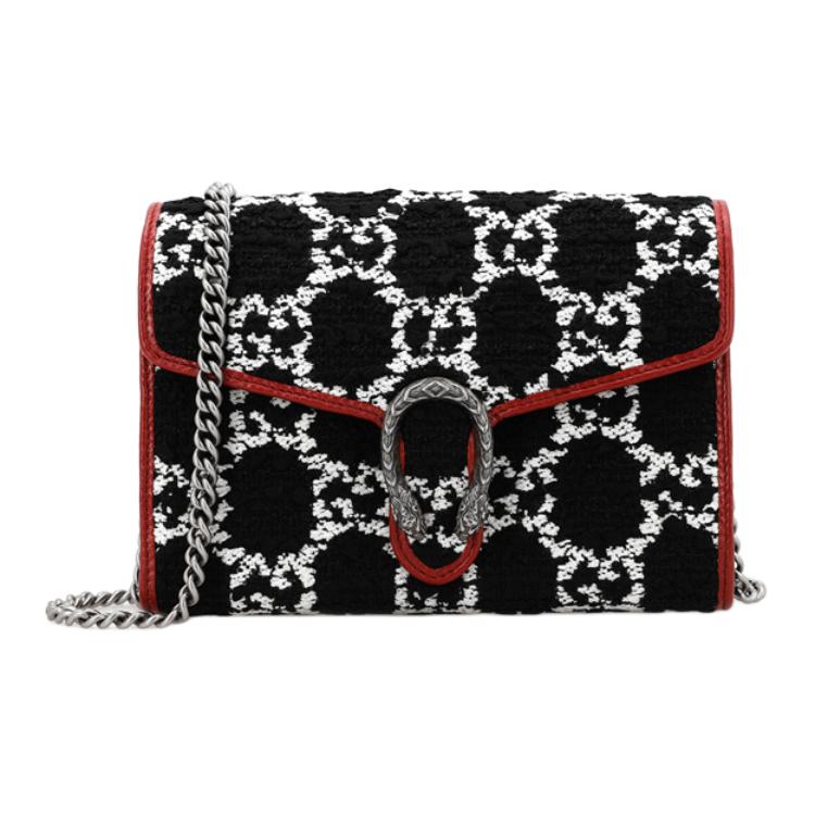 Женская сумка Gucci Dionysus Logo (черно-красная) — фото 2