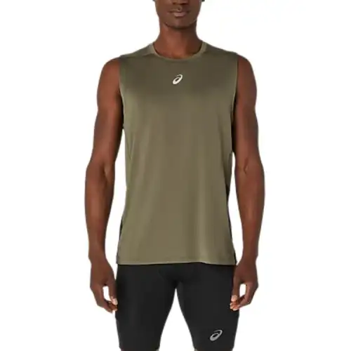 ASICS Tank Tops Men's Green Crew Neck Moderate Other