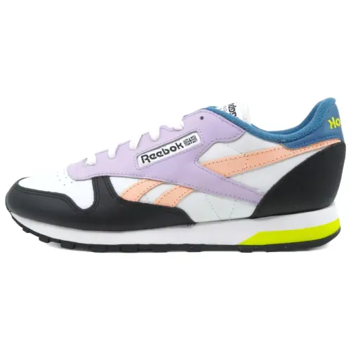 Reebok Classic Leather Calfskin Classic And Versatile Low top Casual Shoes Women's Black White Purple