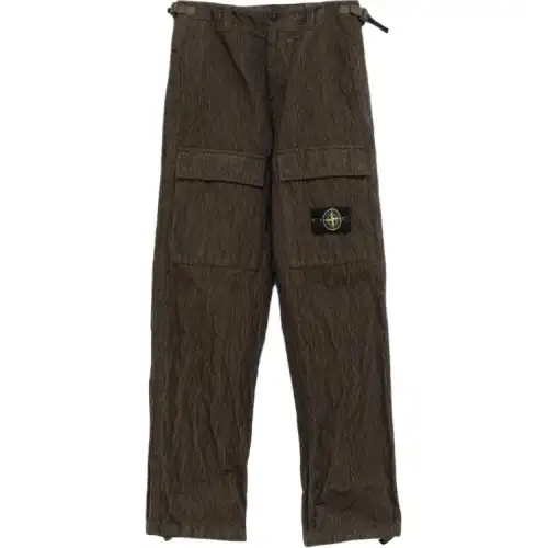 Stone Island wrinkled corduroy straight-leg trousers