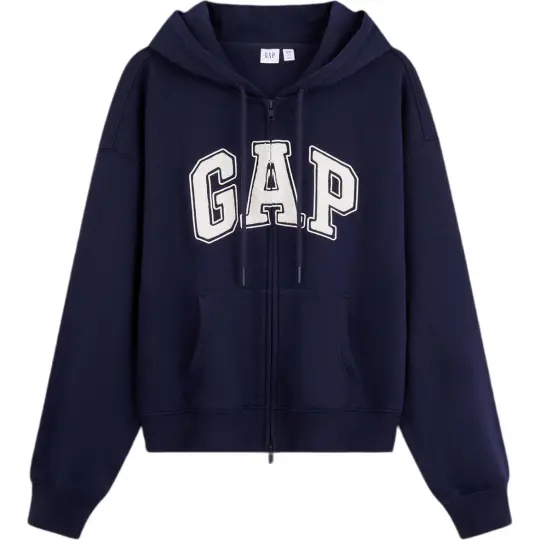Свободная женская толстовка с капюшоном и застежкой-молнией GAP, вышитый логотипом на полотенце