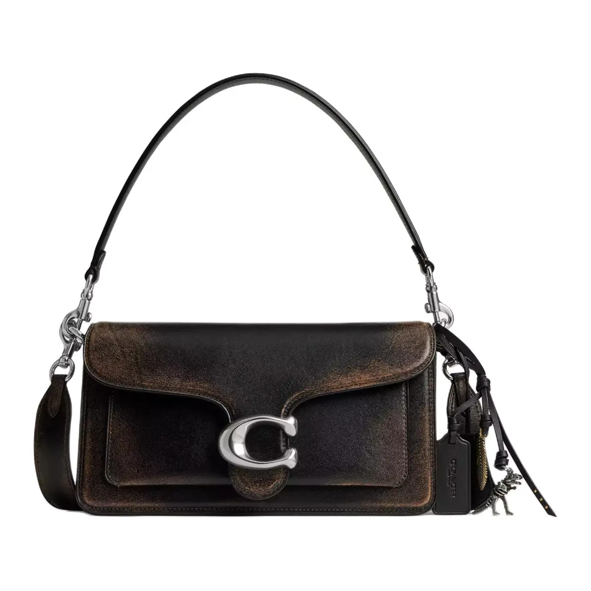 COACH Tabby Cow Leather Crossbody Handbag Medium Women's Light Tea Brown