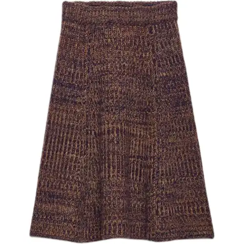 Prada ribbed flared knit midi skirt