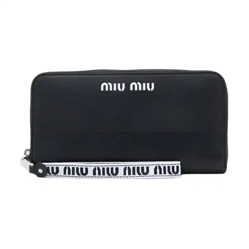MIU MIU Calfskin Wallet Women's Black