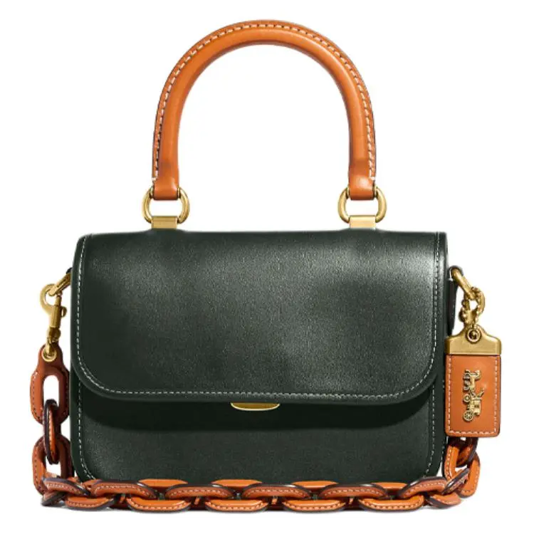 COACH Rogue Leather Trunk Bag, Small Square Bag, Shoulder Bag, Crossbody Bag, Handbag Small Women's