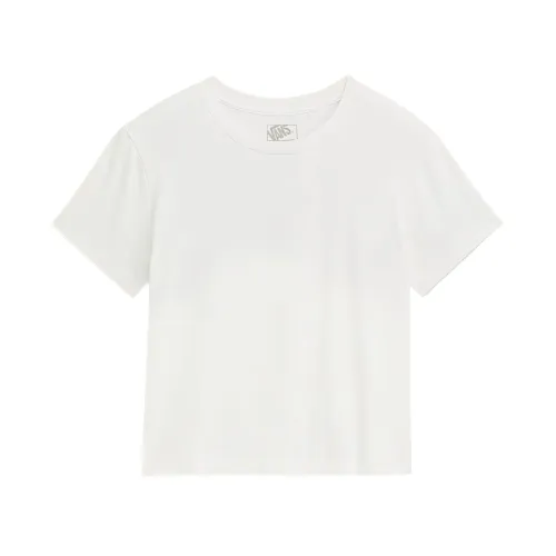 Vans T Shirts Women's White Crew Neck Moderate Straight Fit