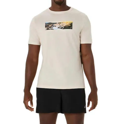ASICS T Shirts Men's Oat Crew Neck Moderate