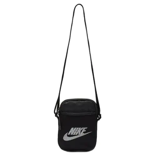 Nike Heritage Polyester Shoulder Bag, Crossbody Bag Small Unisex Black