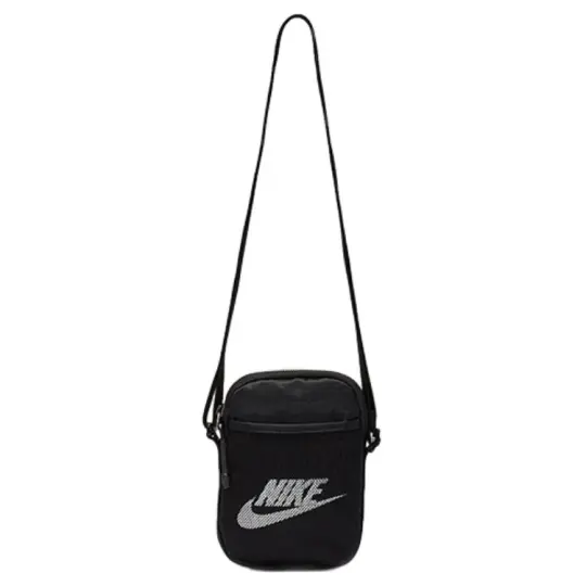 Nike Heritage Polyester Shoulder Bag, Crossbody Bag Small Unisex Black