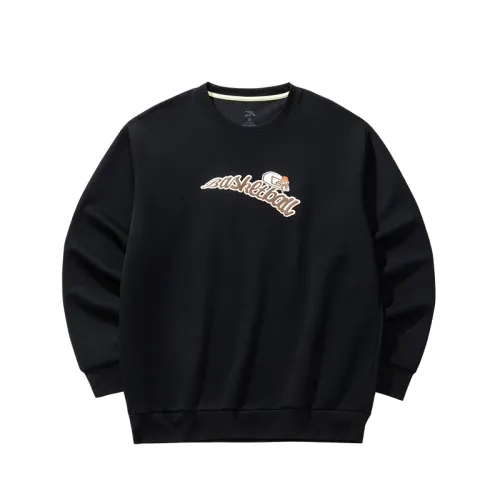 ANTA Sweatshirts Unisex Basic Black 3 Crew Neck Moderate Regular