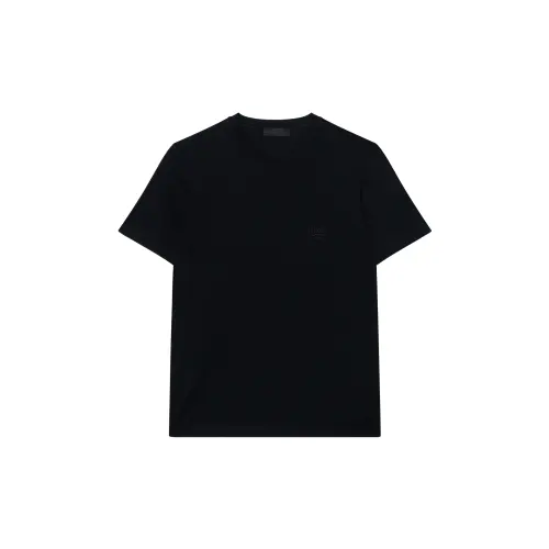 PRADA T Shirts Men's Black Crew Neck Moderate Straight Fit