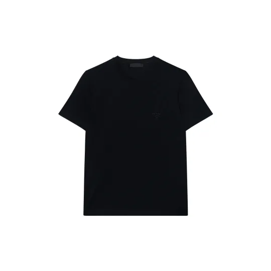 PRADA T Shirts Men's Black Crew Neck Moderate Straight Fit