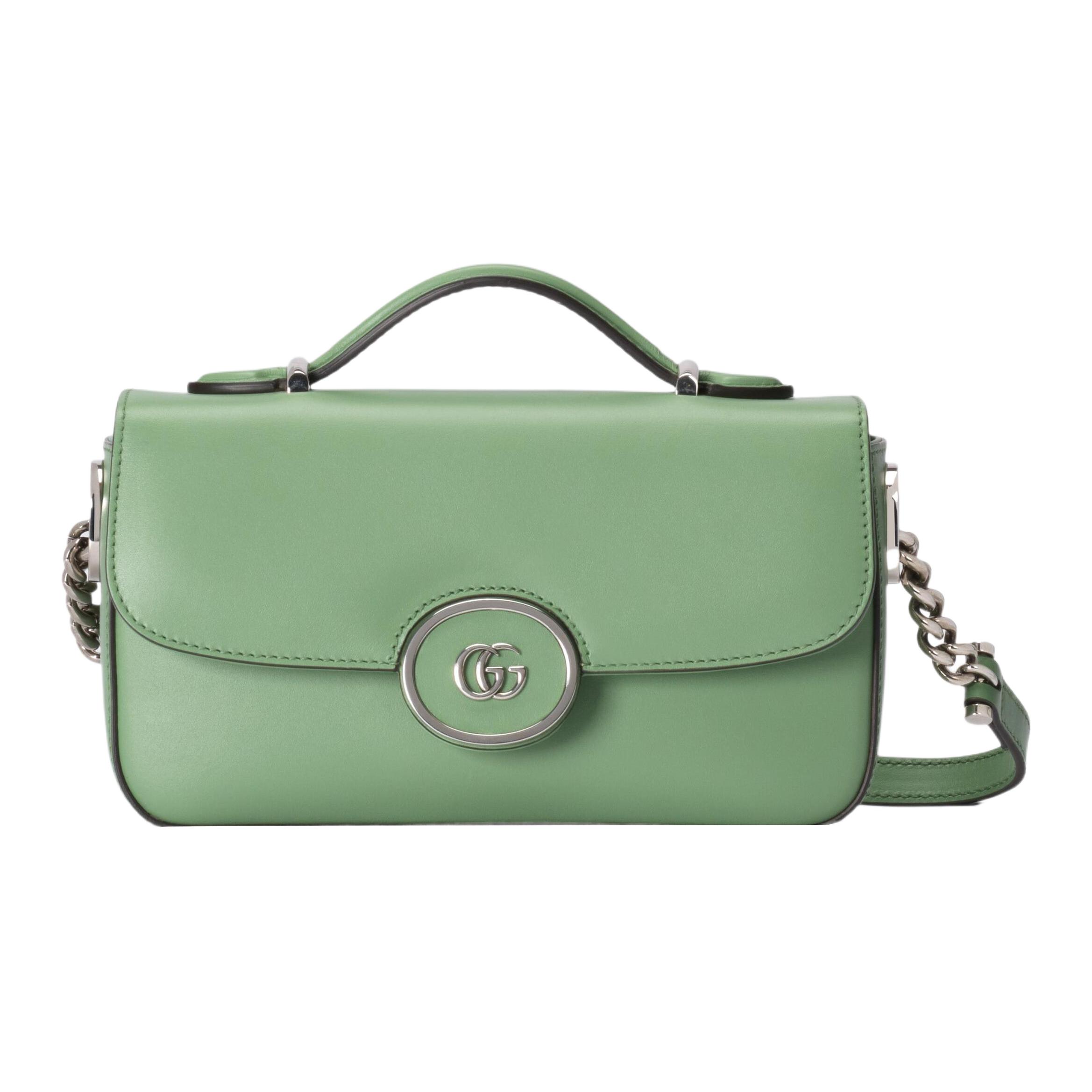 GUCCI PETITE GG Leather Handbag, Shoulder Bag, Crossbody Bag Mini Women's Green