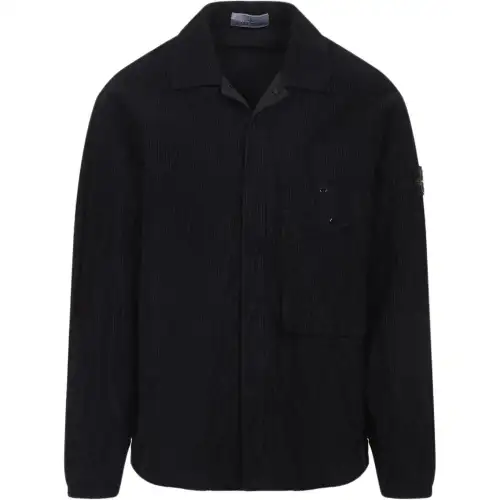 STONE ISLAND Logo Patch Long Sleeved Overshirt