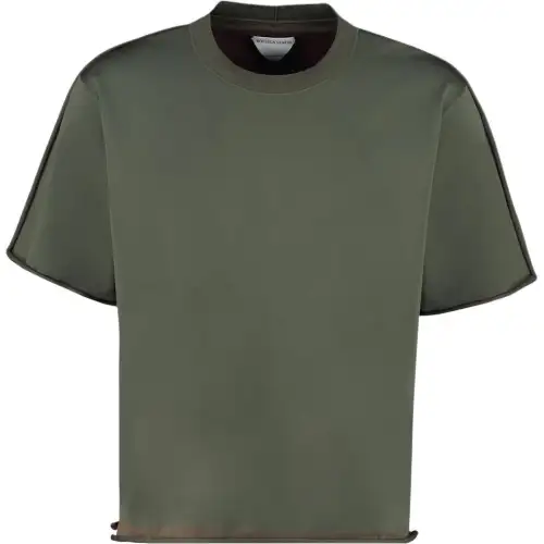 Bottega Veneta T Shirts Men's Green Crew Neck
