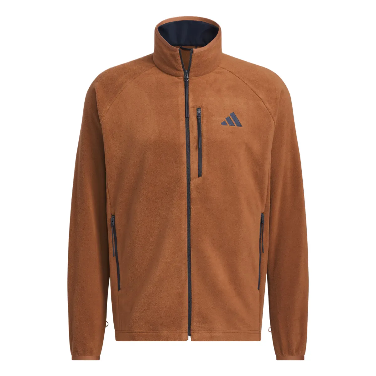 Adidas Jackets Unisex Dark Brown Stand Collar Moderate Straight Fit